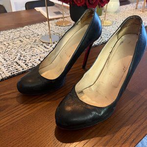 Christian Louboutin 38 Black Leather Simple 120 Used
